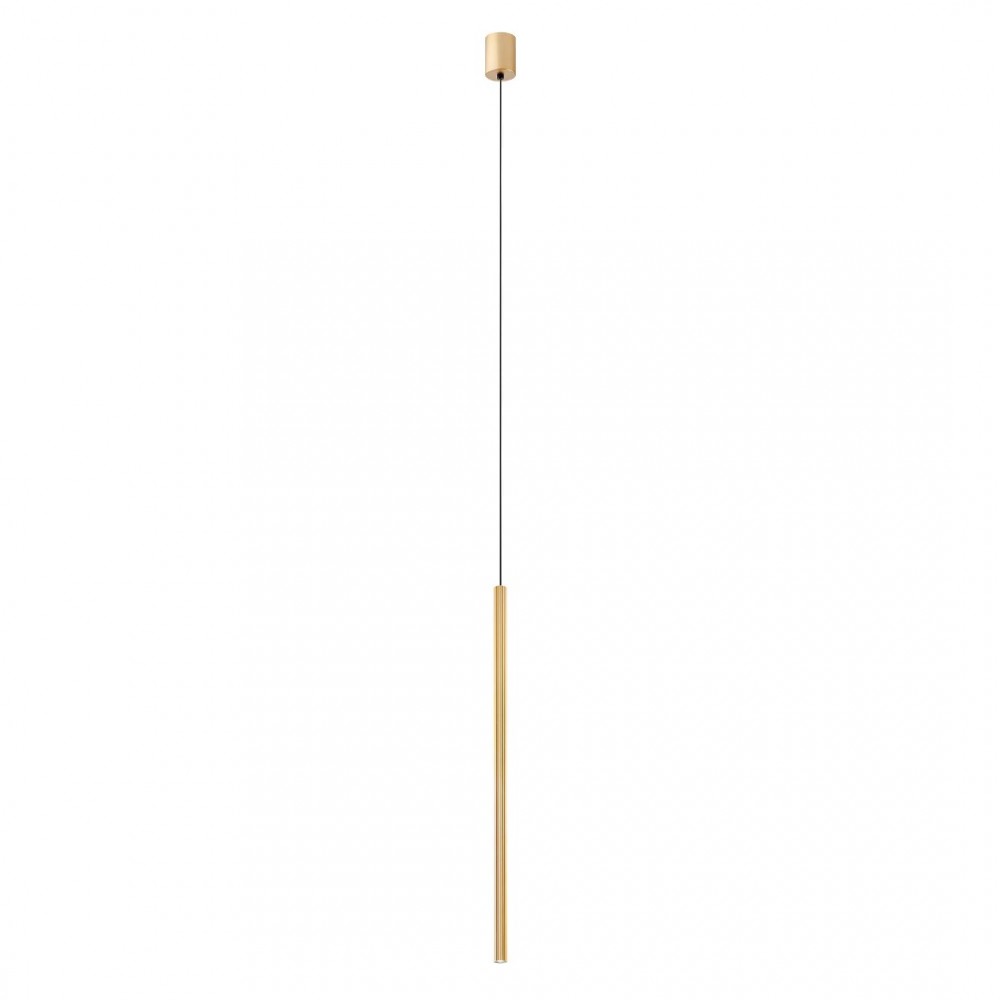 Suspension Redo Nikos, metal, matt gold, LED, 8W, 408 lumens, warm white 3000K, D.2,6 cm