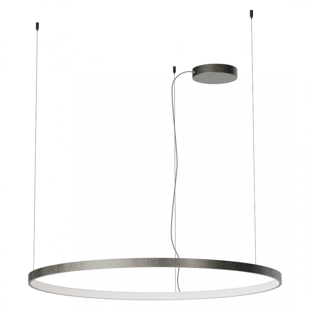 Suspension Redo Orion, metal, foggy nickel, dimmable, LED CCT, 75W, 5544 lumens, 2700K/3000K/4000K, D.100 cm