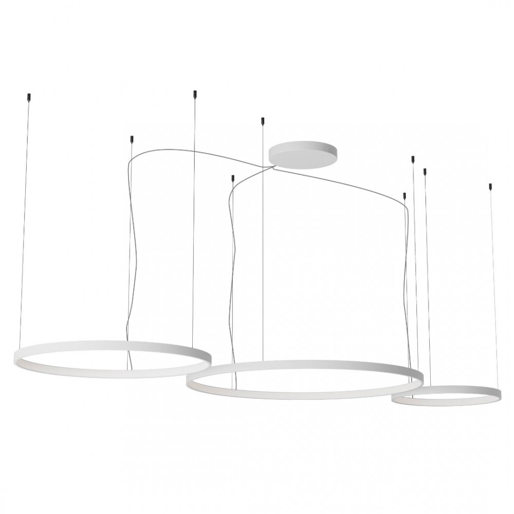 Suspension Redo Orion, metal, sand white, dimmable, LED CCT, 176W, 11406 lumens, 2700K/3000K/4000K, D.50/75/100 cm