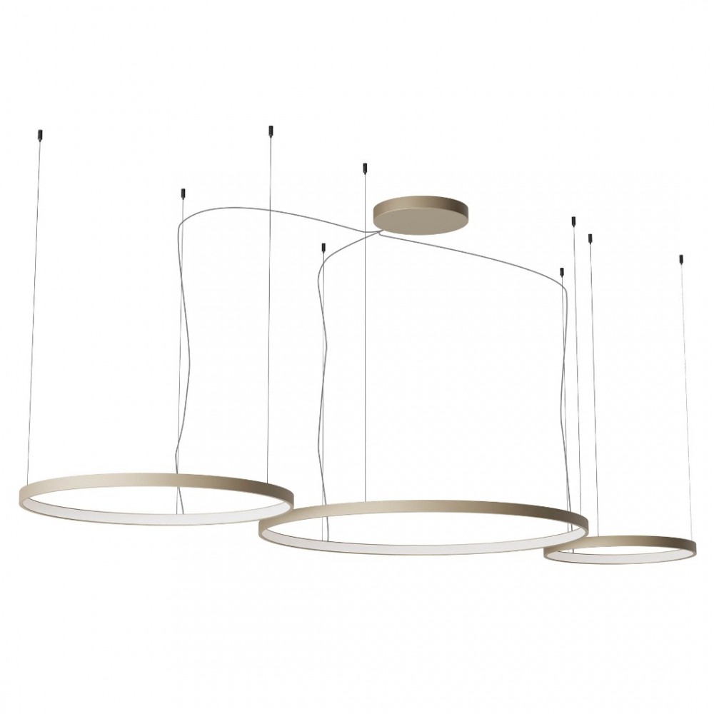 Suspension Redo Orion, metal, silver coffee, dimmable, LED CCT, 176W, 11406 lumens, 2700K/3000K/4000K, D.50/75/100 cm