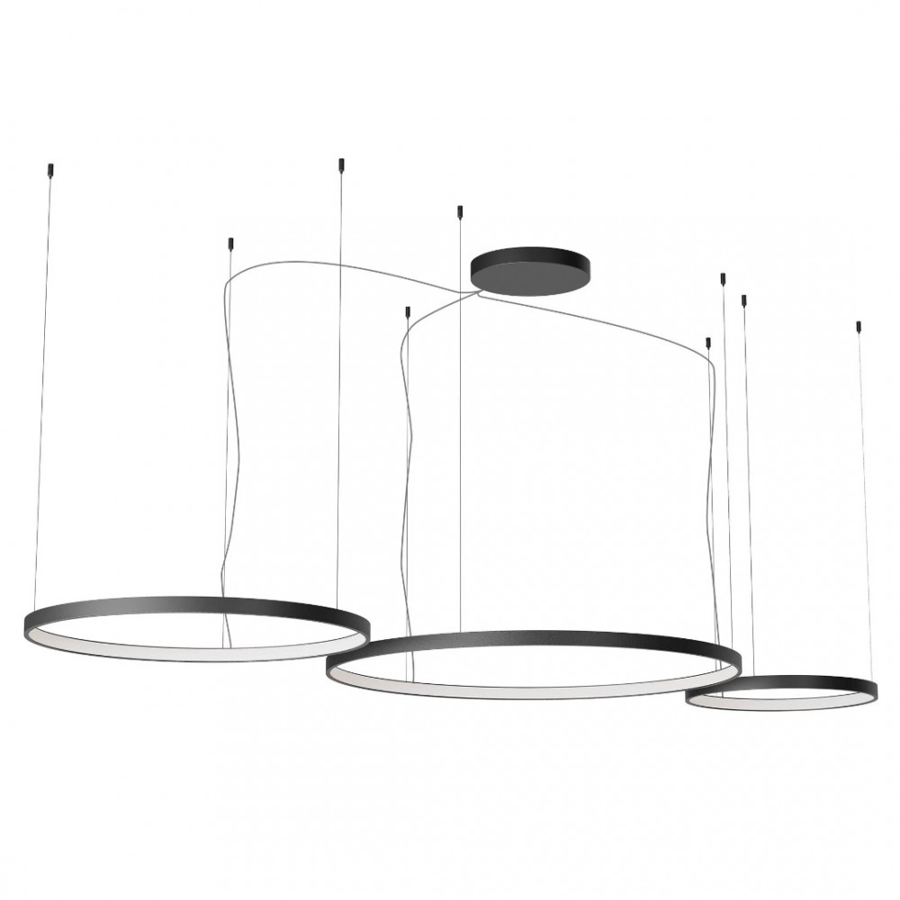 Suspension Redo Orion, metal, sand black, dimmable, LED CCT, 176W, 11406 lumens, 2700K/3000K/4000K, D.50/75/100 cm