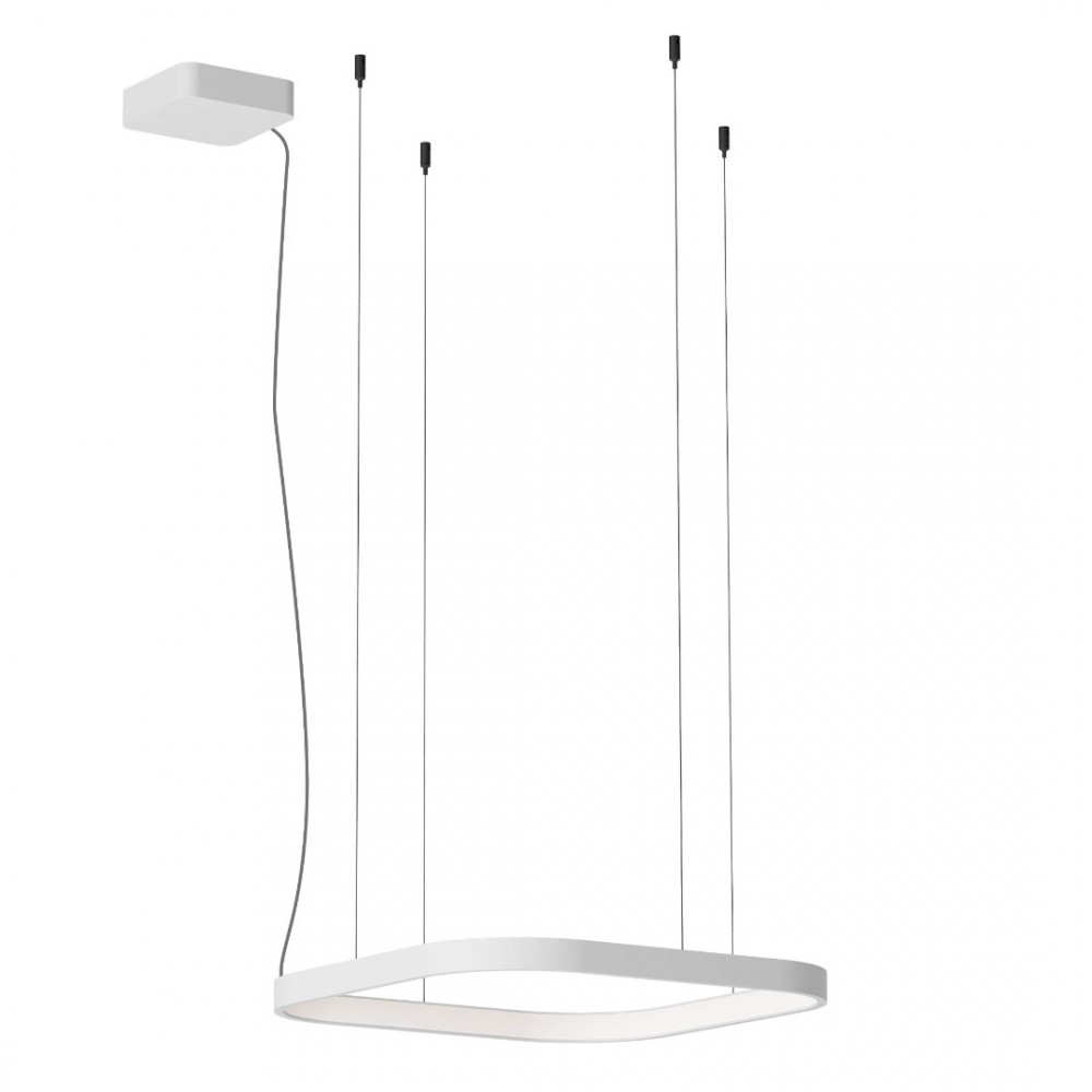 Suspension Redo Orion, metal, sand white, dimmable, LED CCT, 40W, 2609 lumens, 2700K/3000K/4000K, L.50 cm
