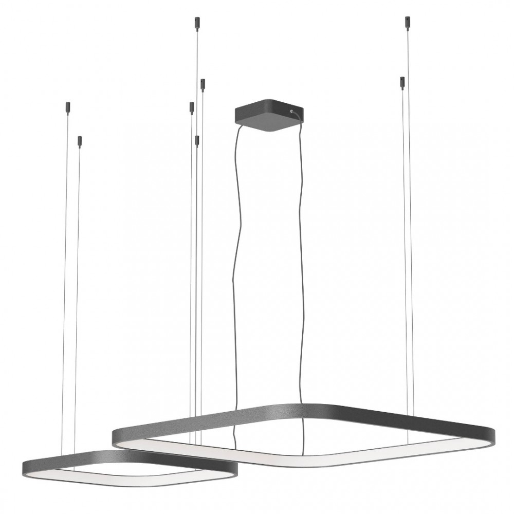 Suspension Redo Orion, metal, sand black, dimmable, LED CCT, 96W, 6008 lumens, 2700K/3000K/4000K, L.50/75 cm
