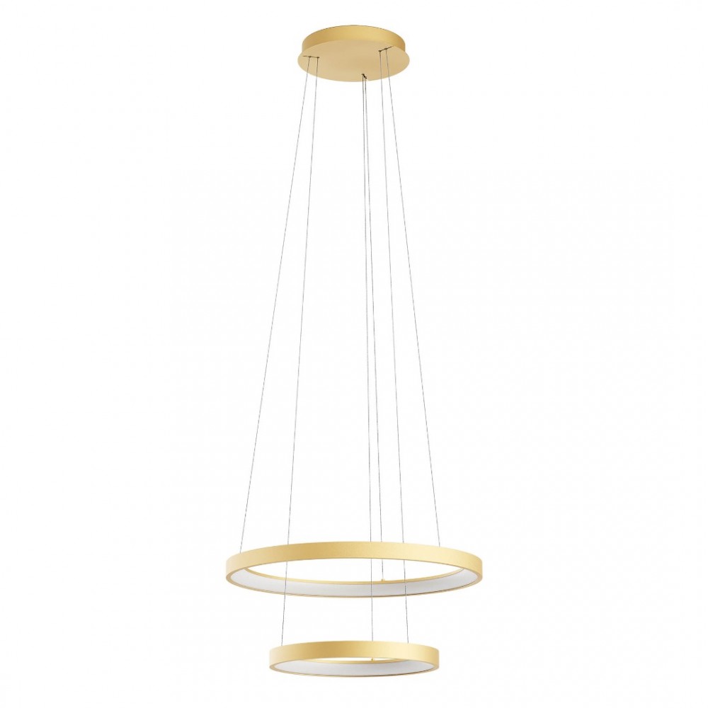 Suspension Redo Iconic, metal, matt gold, dimmable, LED CCT, 80W, 4858 lumens, 3000K/4000K, D.58 cm