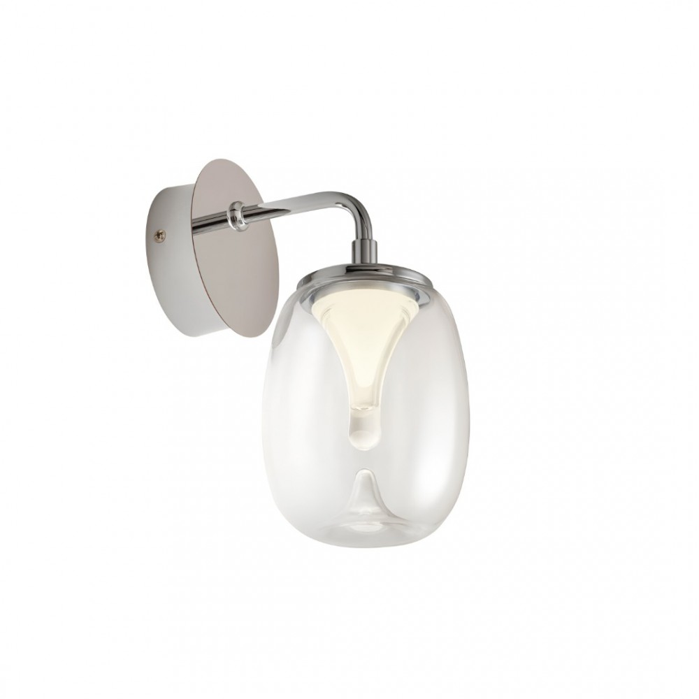Wall lamp Redo Drop, metal, glass, chrome, LED, 6W, 420 lumens, warm white 3000K, H.22 cm
