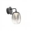 Wall lamp Redo Drop, metal, glass, sand black/gradient smoke, LED, 6W, 420 lumens, warm white 3000K, H.22 cm