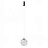 Suspension Redo Irides, metal, glass, sand black/transparent, LED, 7W, 568 lumens, warm white 3000K, D.20 cm