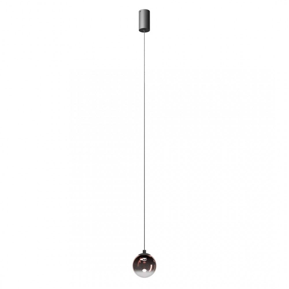 Suspension Redo Irides, metal, glass, sand black/gradient coffee, LED, 3W, 209 lumens, warm white 3000K, D.10 cm