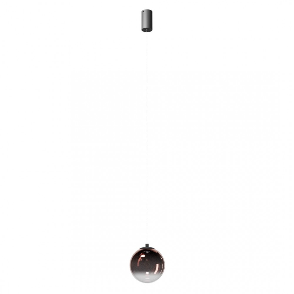 Suspension Redo Irides, metal, glass, sand black/gradient coffee, LED, 5W, 404 lumens, warm white 3000K, D.15 cm