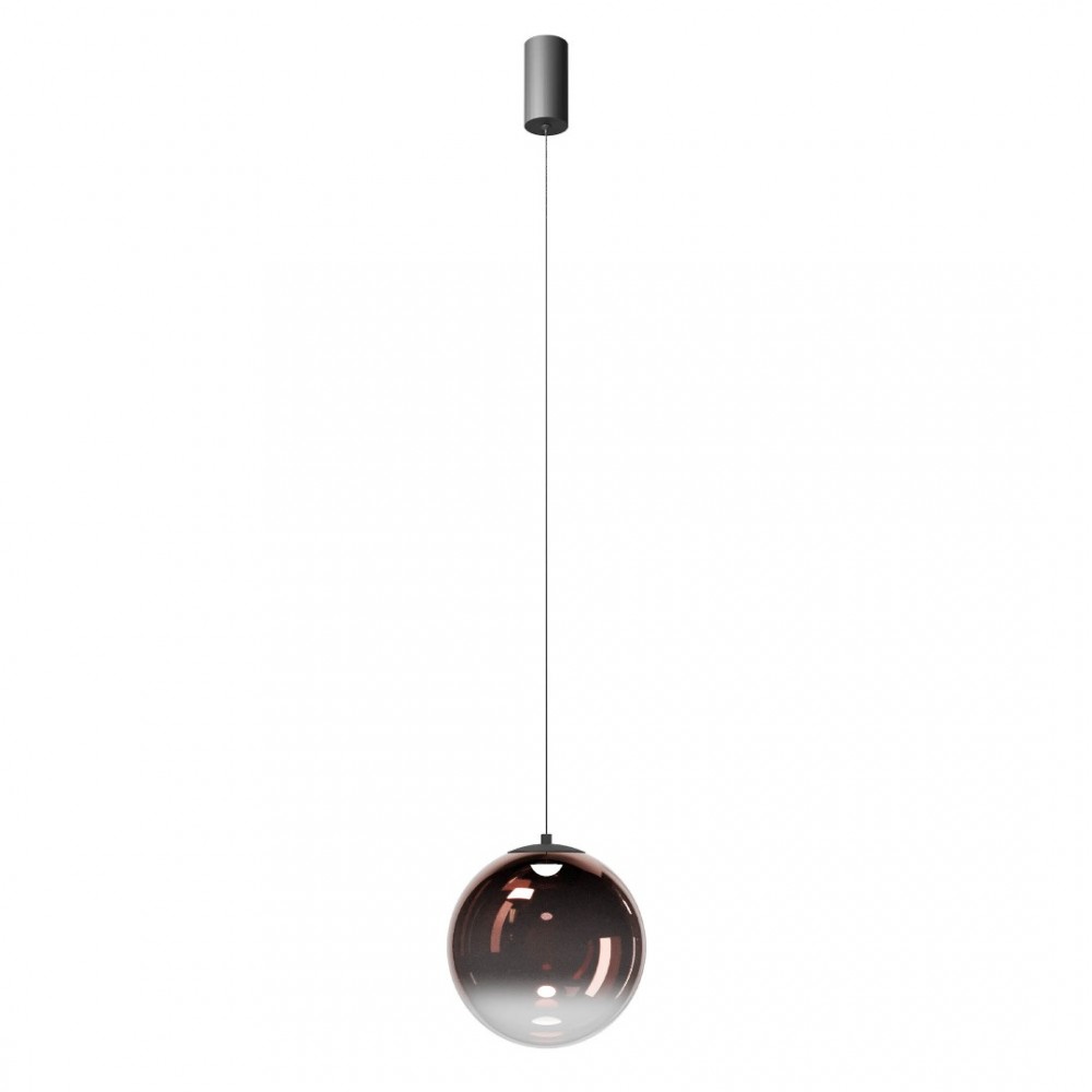Suspension Redo Irides, metal, glass, sand black/gradient coffee, LED, 10W, 645 lumens, warm white 3000K, D.25 cm