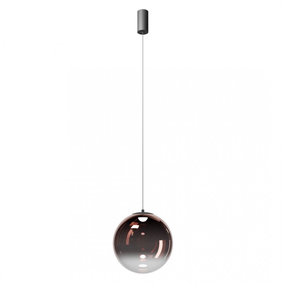 Suspension Redo Irides, metal, glass, sand black/gradient coffee, LED, 12W, 871 lumens, warm white 3000K, D.30 cm