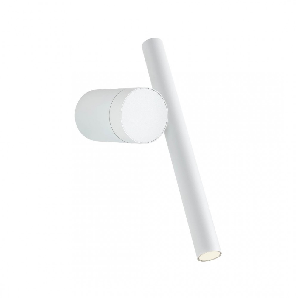 Wall lamp Redo Praxi, metal, matt white, dimmable, LED, 8,3W, 542 lumens, warm white 3000K, H.27 cm