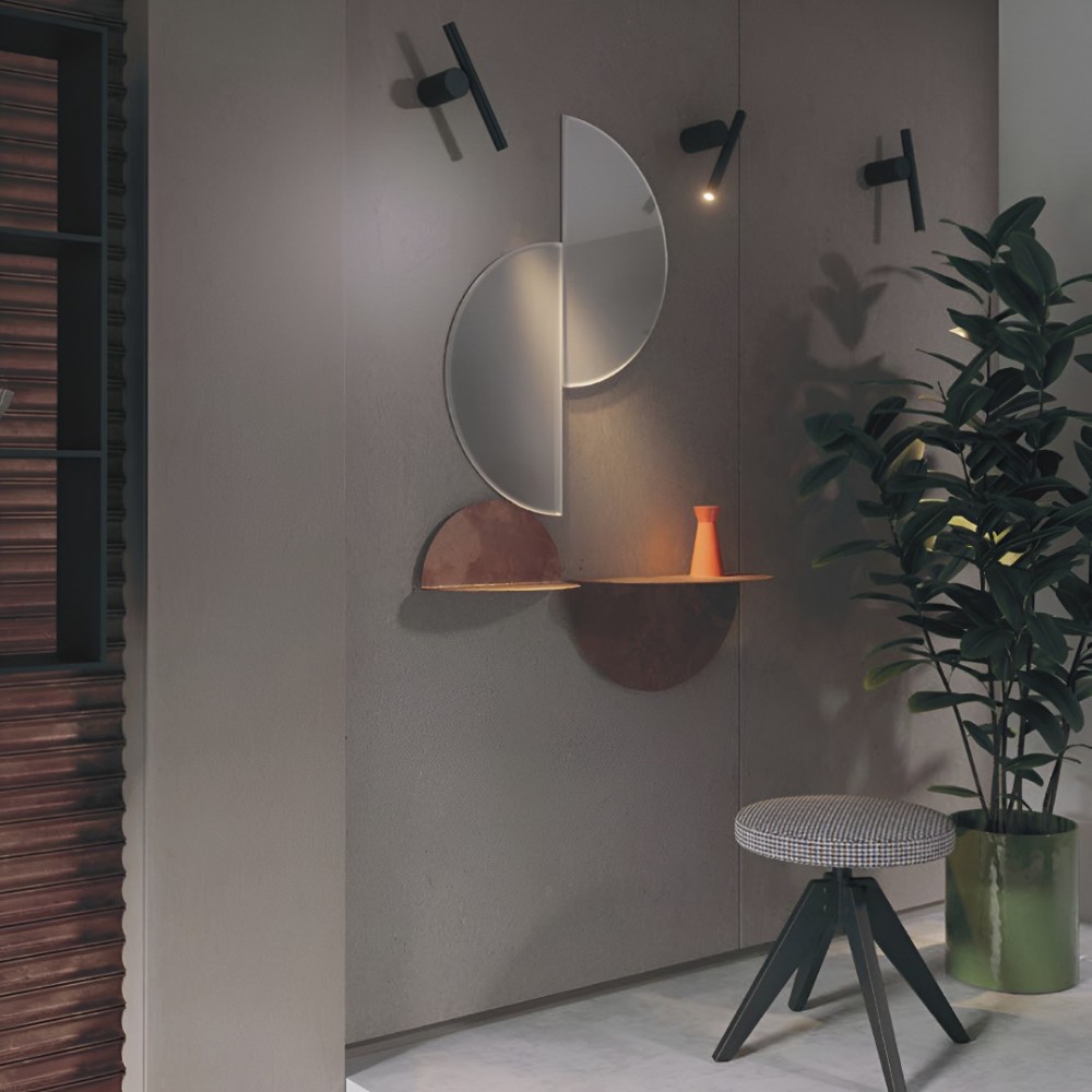 Wall lamp Redo Praxi, metal, matt black, dimmable, LED, 8,3W, 542 lumens, warm white 3000K, H.27 cm