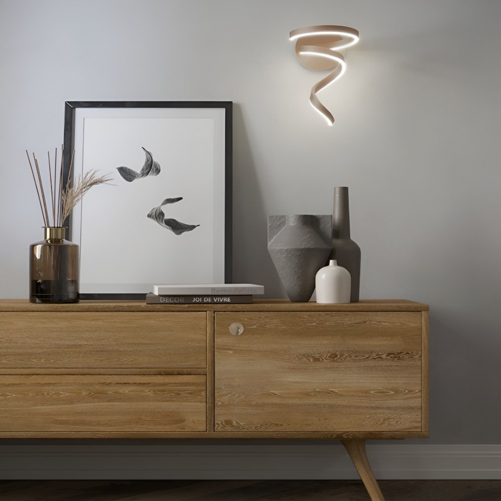 Wall lamp Redo Scroll, metal, matt bronze, dimmable, LED CCT, 15W, 850 lumens, 3000K/4000K/6000K, H.38 cm