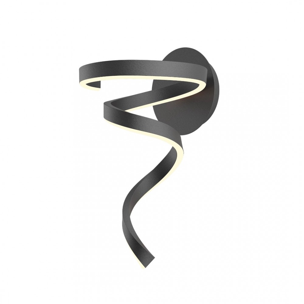 Wall lamp Redo Scroll, metal, sand black, dimmable, LED CCT, 15W, 850 lumens, 3000K/4000K/6000K, H.38 cm