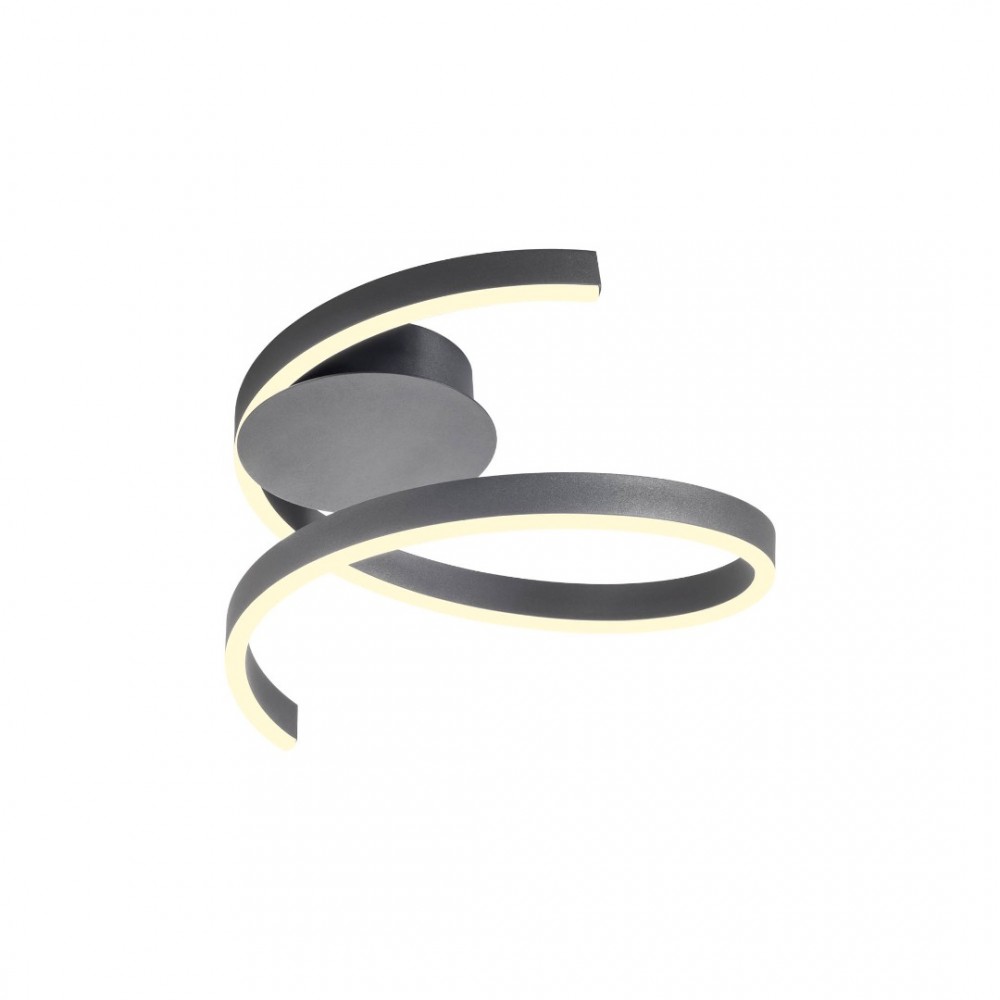 Ceiling lamp Redo Scroll, metal, sand black, dimmable, LED CCT, 27W, 1420 lumens, 3000K/4000K/6000K, D.40 cm