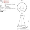 Suspension Redo Scroll, metal, sand black, dimmable, LED CCT, 38W, 1910 lumens, 3000K/4000K/6000K, D.60 cm