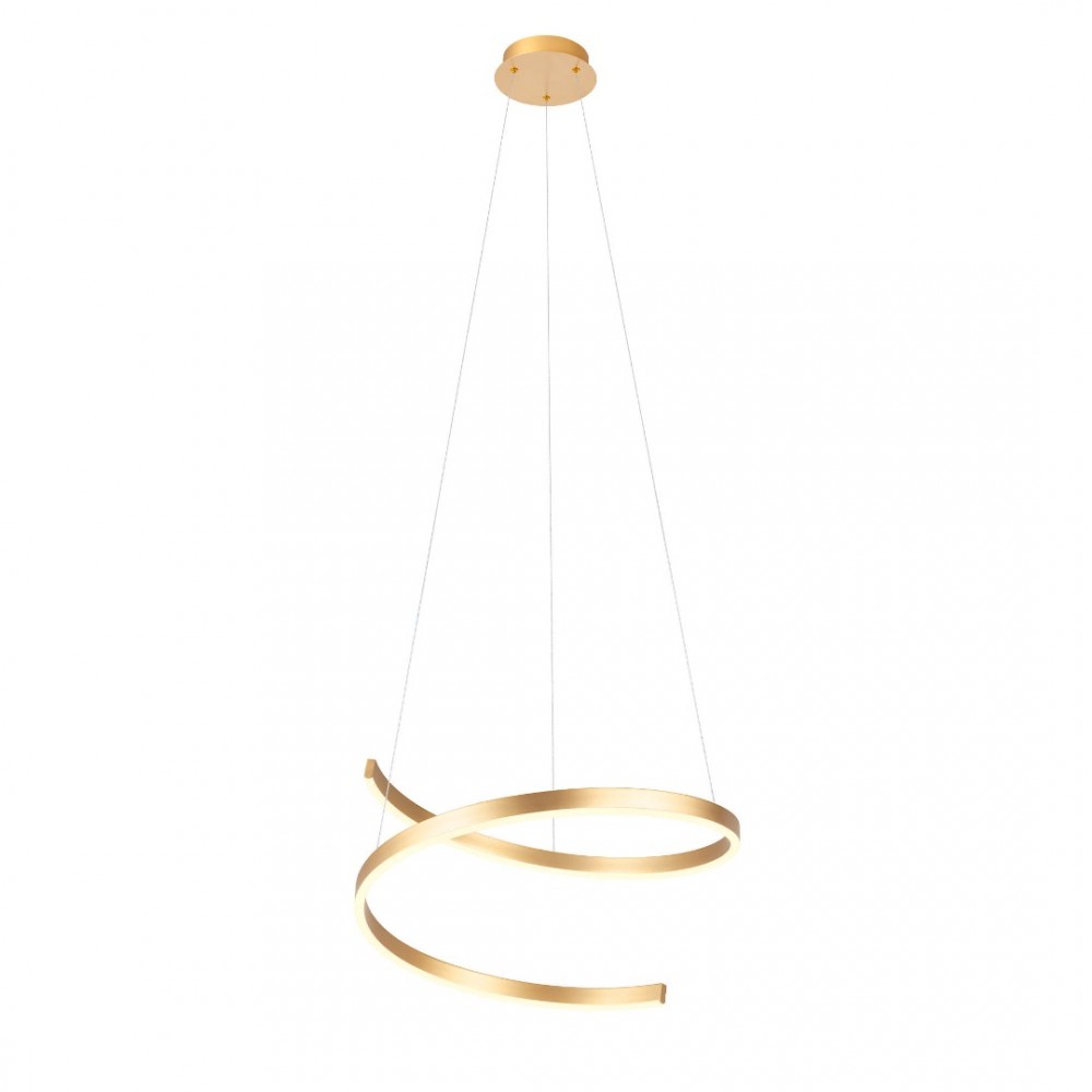 Suspension Redo Scroll, metal, matt bronze, dimmable, LED CCT, 38W, 1910 lumens, 3000K/4000K/6000K, D.60 cm