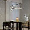 Suspension Redo Scroll, metal, sand black, dimmable, LED CCT, 38W, 1910 lumens, 3000K/4000K/6000K, D.60 cm