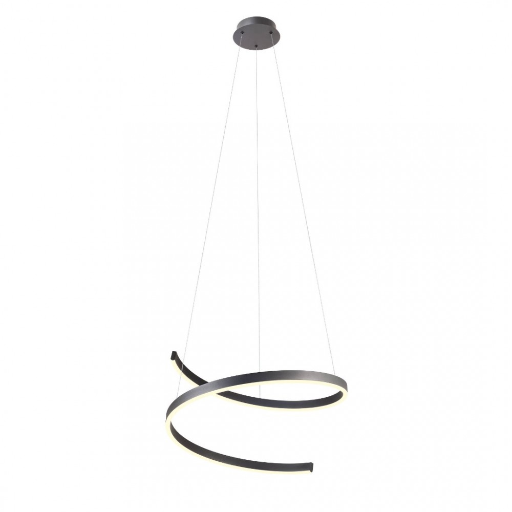 Suspension Redo Scroll, metal, sand black, dimmable, LED CCT, 38W, 1910 lumens, 3000K/4000K/6000K, D.60 cm