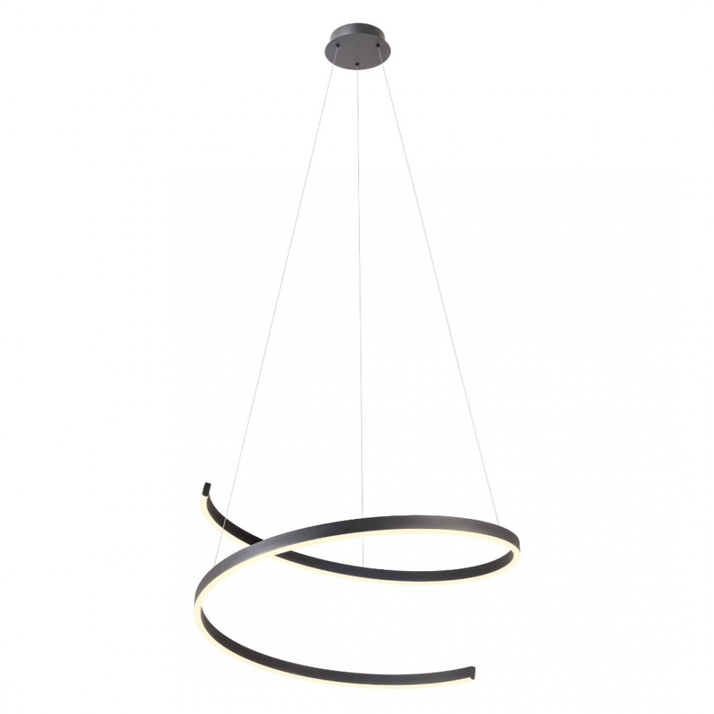 Suspension Redo Scroll, metal, sand black, dimmable, LED CCT, 46W, 2182 lumens, 3000K/4000K/6000K, D.75 cm
