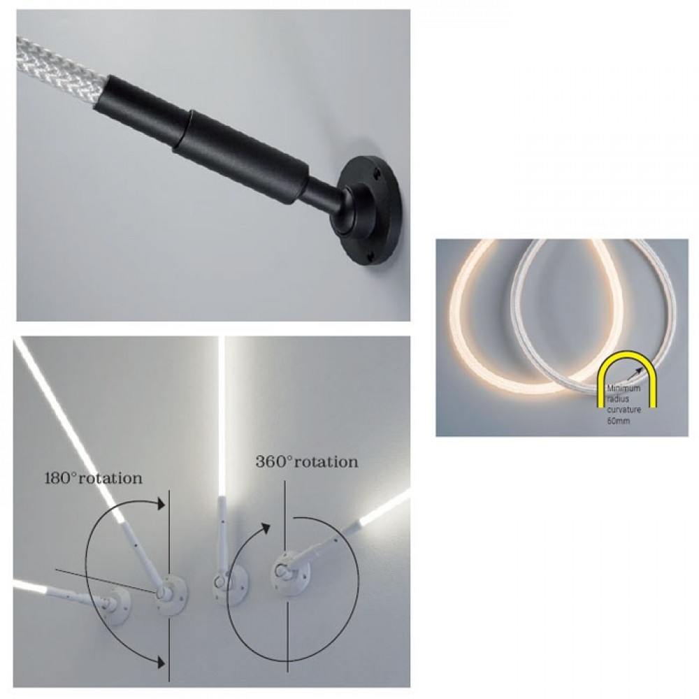 Linear lighting system Redo Freedom 360, metal, sand white, dimmable, LED, 45W, 1650 lumens, warm white 3000K, L.500 cm