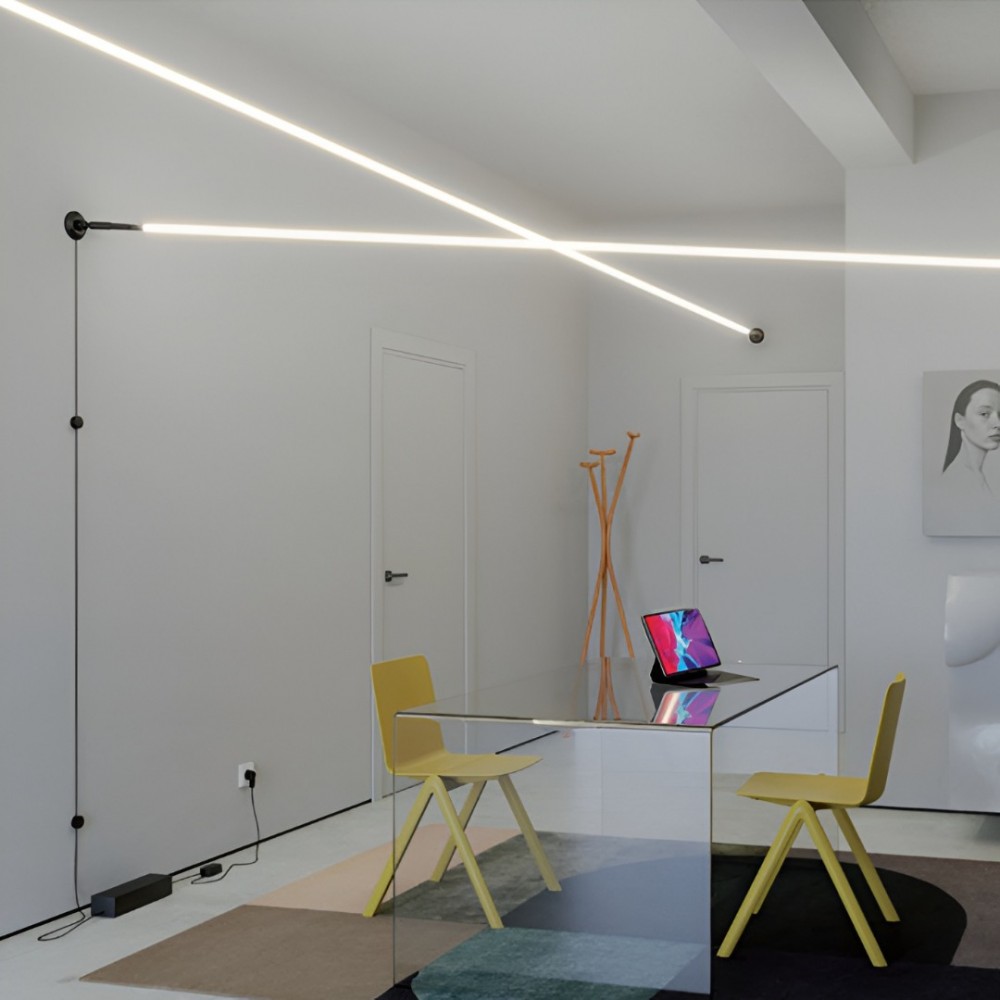 Linear lighting system Redo Freedom 360, metal, sand black, dimmable, LED, 90W, 3300 lumens, warm white 3000K, L.10 m