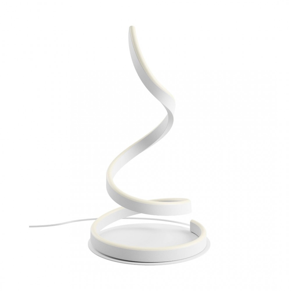 Table lamp Redo Scroll, metal, sand white, dimmable, LED CCT, 19W, 1050 lumens, 3000K/4000K/6000K, H.46 cm