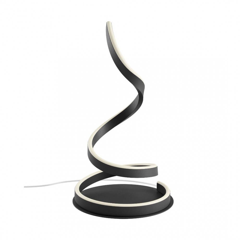 Table lamp Redo Scroll, metal, sand black, dimmable, LED CCT, 19W, 1050 lumens, 3000K/4000K/6000K, H.46 cm