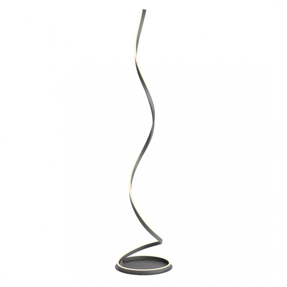 Floor lamp Redo Scroll, metal, sand black, dimmable, LED CCT, 30W, 1650 lumens, 3000K/4000K/6000K, H.170 cm