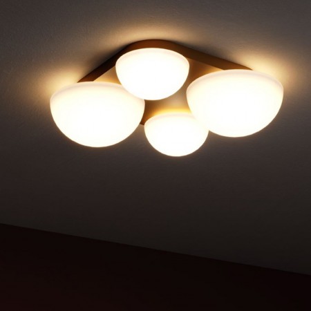 Ceiling lamp Redo Lumien, metal, matt gold, LED CCT, 26W, 1299 lumens, warm white 2700K/3000K, L.36 cm