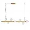 Suspension Redo Goji, metal, glass, matt gold, dimmable, LED, 47W, 2476 lumens, warm white 3000K, L.119 cm