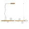 Suspension Redo Goji, metal, glass, matt gold, dimmable, LED, 47W, 2476 lumens, warm white 3000K, L.119 cm