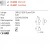 Wall lamp Redo Goji, metal, glass, matt gold, LED, 6,3W, 336 lumens, warm white 3000K, H.22 cm