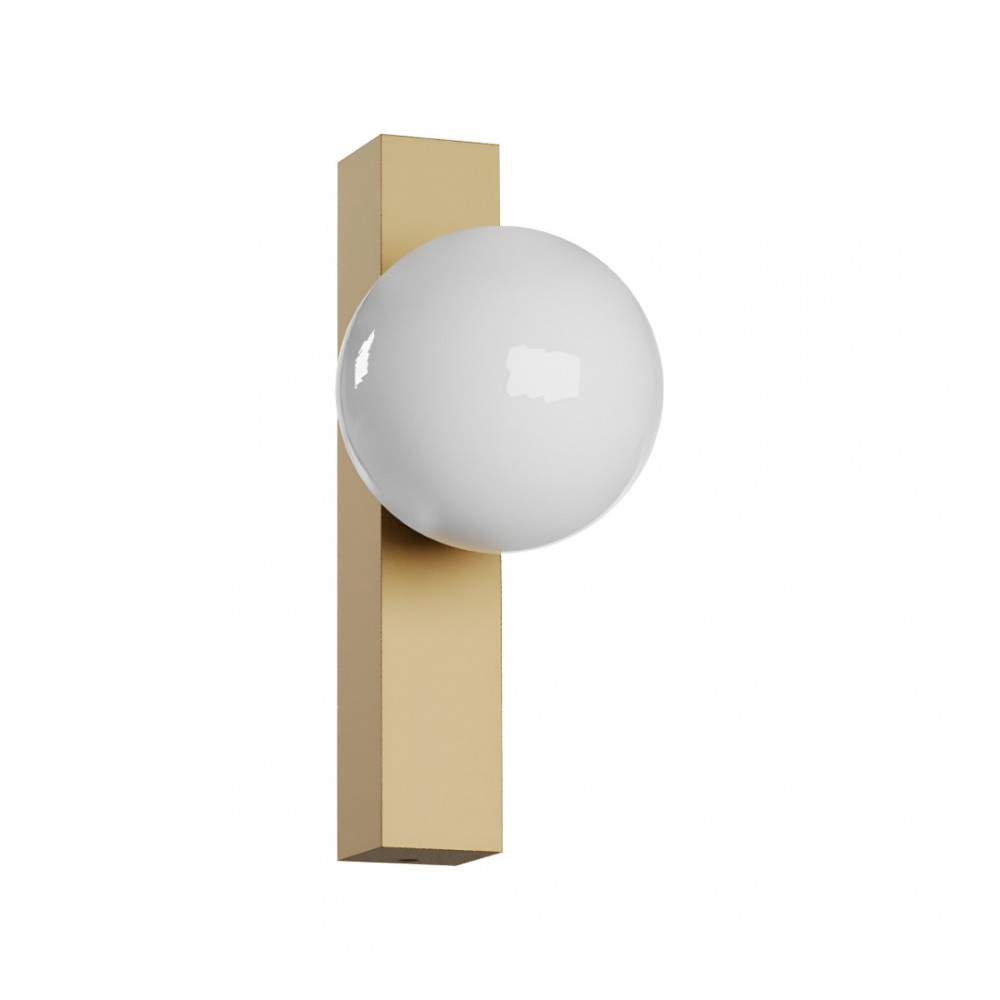 Wall lamp Redo Goji, metal, glass, matt gold, LED, 6,3W, 336 lumens, warm white 3000K, H.22 cm
