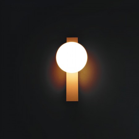 Wall lamp Redo Goji, metal, glass, matt gold, LED, 6,3W, 336 lumens, warm white 3000K, H.22 cm