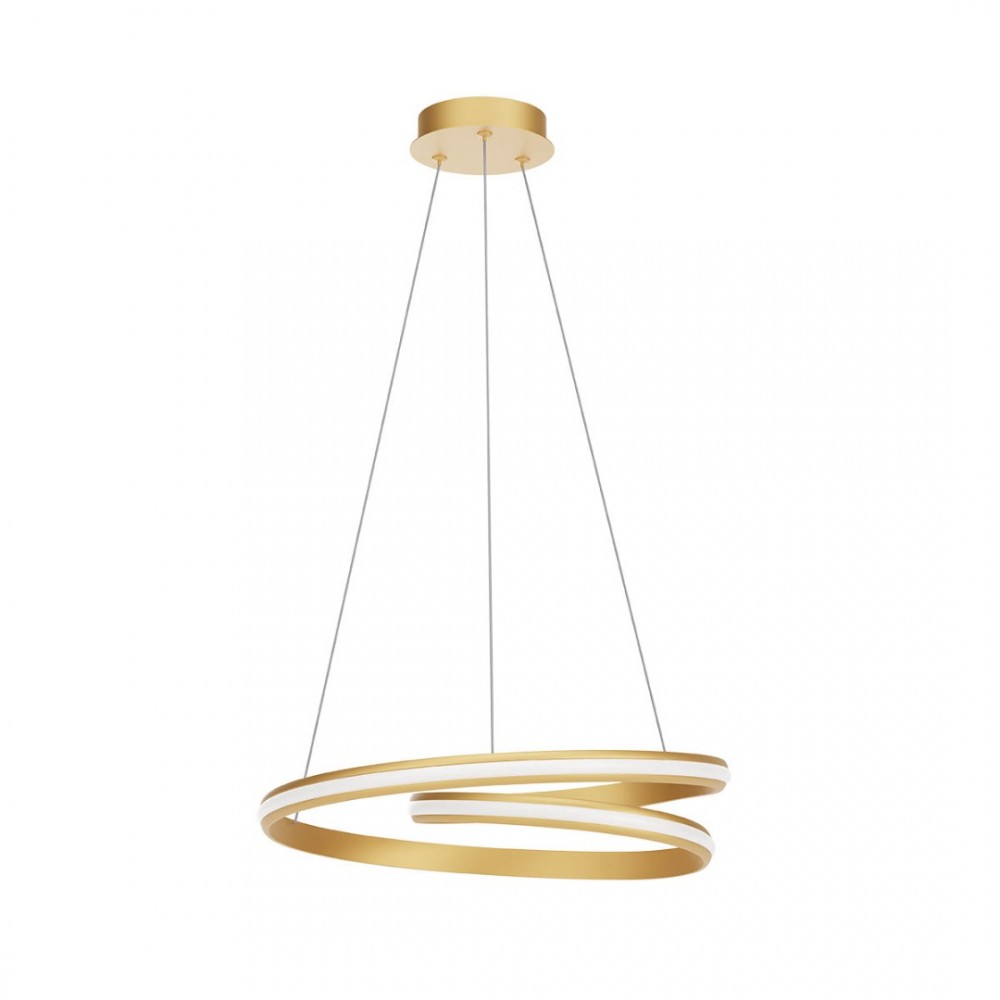 Suspension Redo Torsion, metal, matt gold, dimmable, LED CCT, 40W, 4488 lumens, 2700K/3000K/4000K, D.56 cm