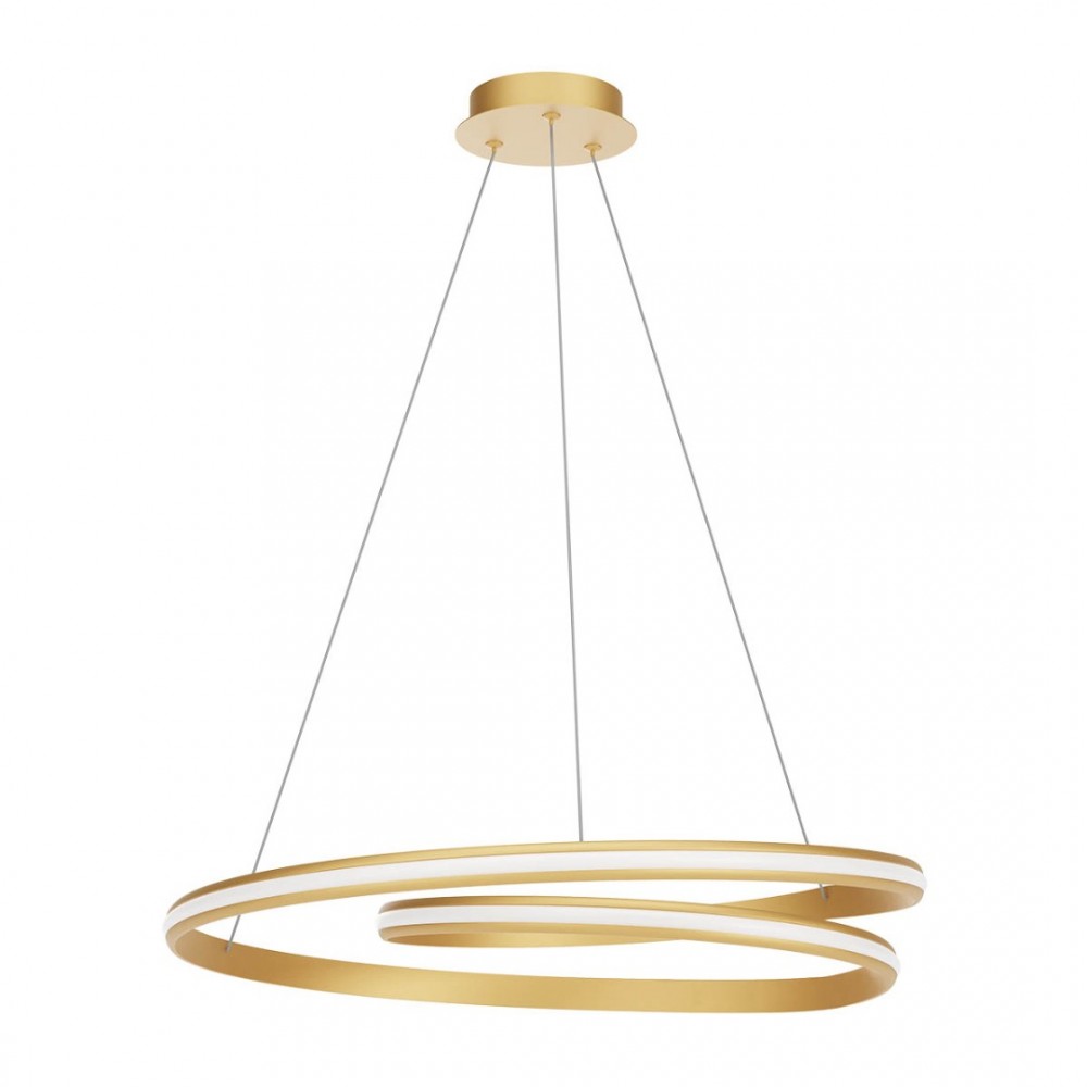 Suspension Redo Torsion, metal, matt gold, dimmable, LED CCT, 60W, 5762 lumens, 2700K/3000K/4000K, D.75 cm