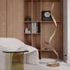 Floor lamp Redo Torsion, metal, matt gold, dimmable, LED CCT, 24W, 2778 lumens, 2700K/3000K/4000K, H.150 cm