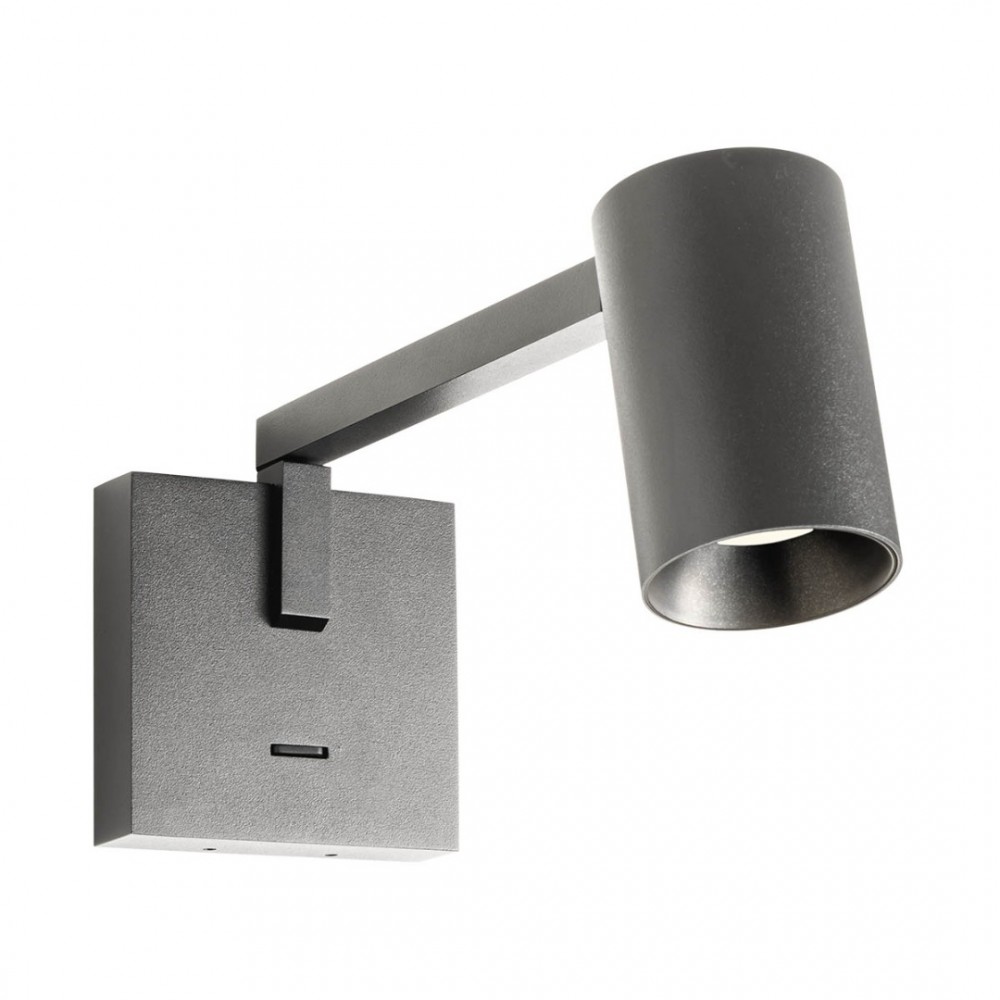 Wall lamp Redo Rolf, metal, sand black, 1XGU10, L.28 cm