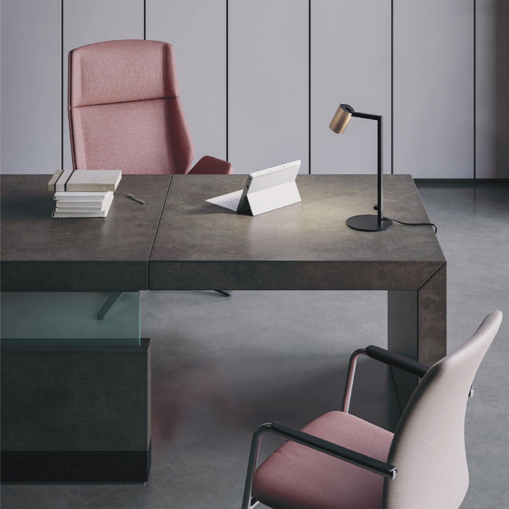Table lamp Redo Rolf, metal, sand black/bronze, 1XGU10, H.40 cm