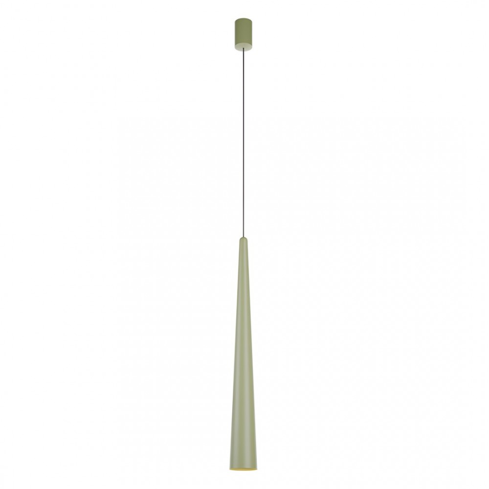 Suspension Redo Botera, metal, matt olive, dimmable, LED, 10W, 770 lumens, warm white 3000K, D.7 cm