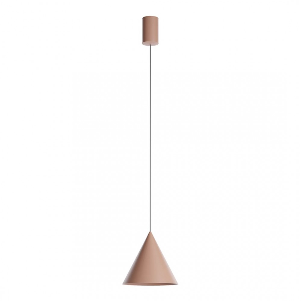Suspension Redo Konos, metal, matt auburn, dimmable, LED, 10W, 522 lumens, warm white 3000K, D.18 cm