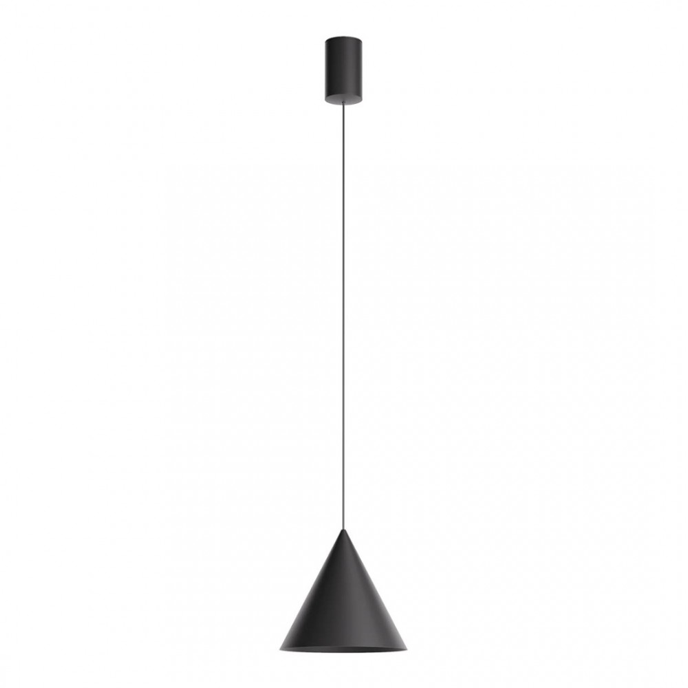 Suspension Redo Konos, metal, matt black, dimmable, LED, 10W, 522 lumens, warm white 3000K, D.18 cm