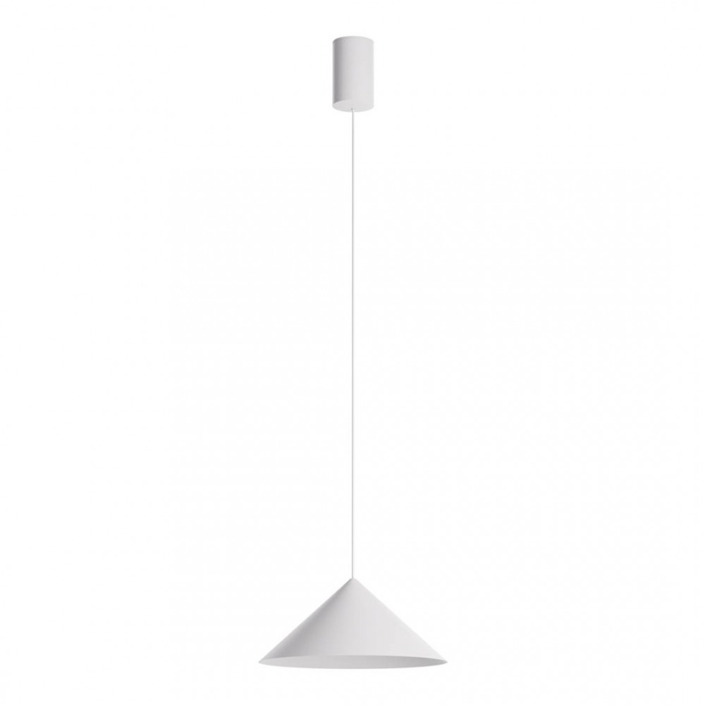 Suspension Redo Konos, metal, matt white, dimmable, LED, 10W, 630 lumens, warm white 3000K, D.24 cm