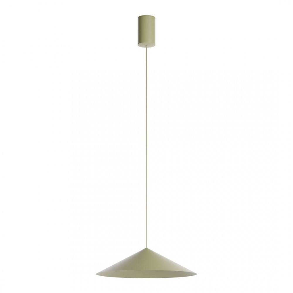 Suspension Redo Konos, metal, matt olive, dimmable, LED, 10W, 550 lumens, warm white 3000K, D.30 cm