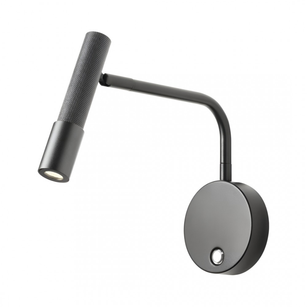 Wall lamp Redo Drill, metal, sand black, LED, 8W, 530 lumens, warm white 3000K, H.22 cm