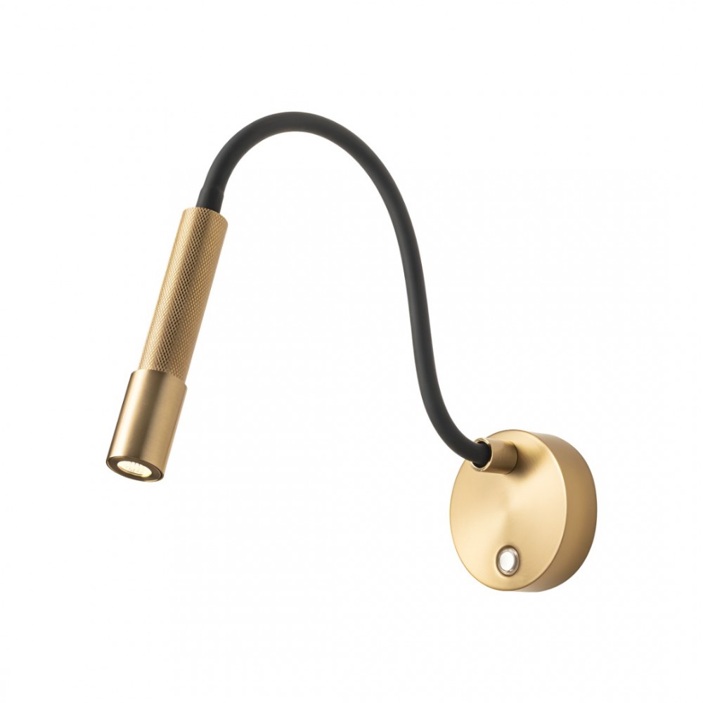 Wall lamp Redo Drill, metal, aged gold, LED, 8W, 530 lumens, warm white 3000K, H.38 cm