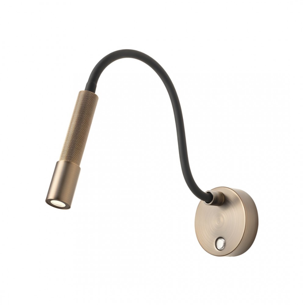 Wall lamp Redo Drill, metal, antique bronze, LED, 8W, 530 lumens, warm white 3000K, H.38 cm