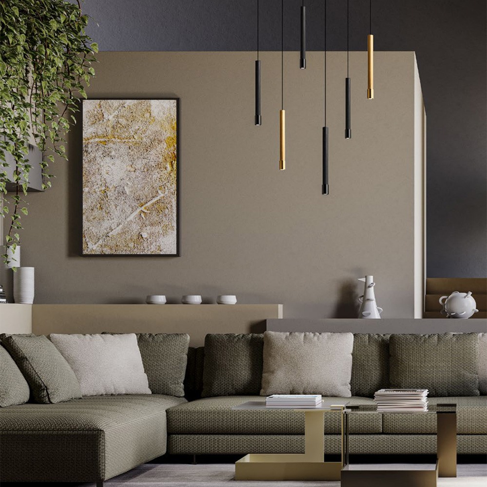 Suspension Redo Drill, metal, sand balck/brown bronze, LED, 8,5W, 640 lumens, warm white 3000K, D.3 cm